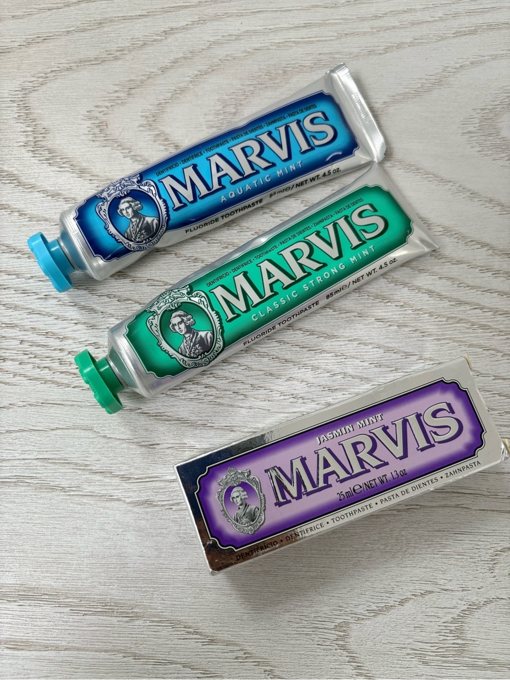 Marvis Toothpaste Trio - Blue, Green, Purple